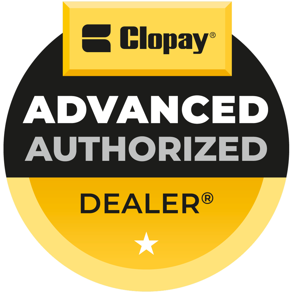 Clopay Advanced Authorized Dealer badge.